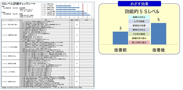 効能的5S評価基準とグラフ