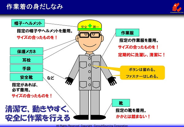 作業着の身だしなみの事例