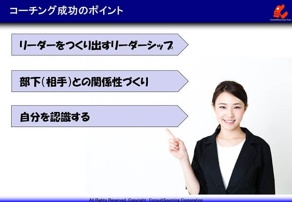 コーチングスキルとやり方のポイントの説明図